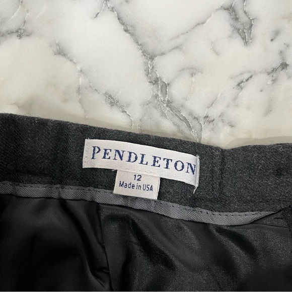 Vintage Pendleton wool midi maxi pencil skirt charcoal gray pockets modest 12 - Picture 11 of 11